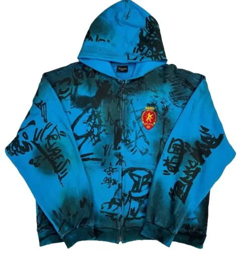 Balenciaga Blue Skater Graffiti Hoodie — USFans Spreadsheet photo 1