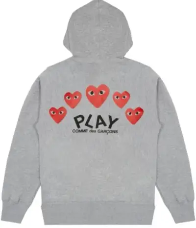 CDG Hearts On Back Hoodie — USFans Spreadsheet photo