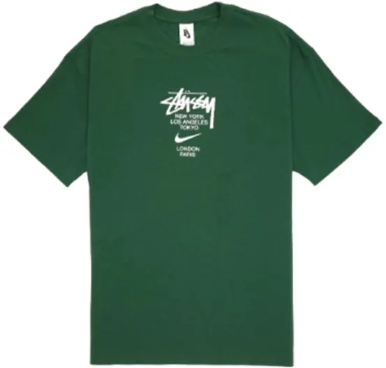 Nike x Stussy Green White T-Shirt — USFans Spreadsheet photo 1