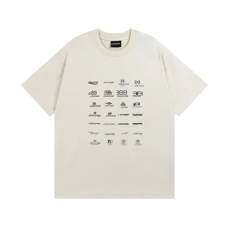 Balenciaga Archives Logo T-Shirt — Beige apricot color colorway — USFans Spreadsheet photo