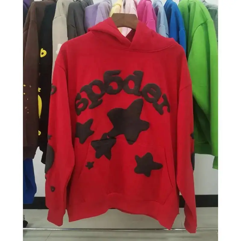 Sp5der Blue Hoodie — Red Star colorway — USFans Spreadsheet photo