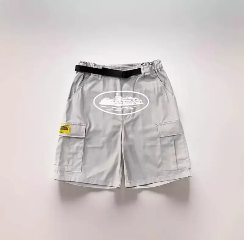 Corteiz Classic Cargo Triple Black Logo Shorts — grey colorway — USFans Spreadsheet photo