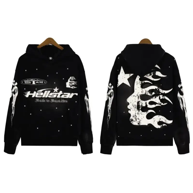 Hellstar Hoodie — Cotton hooded sweater DY-W02 black colorway — USFans Spreadsheet photo