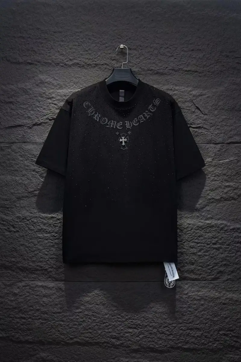 Chrome Hearts Shiny Tee With Rhinestones — Black colorway — USFans Spreadsheet photo