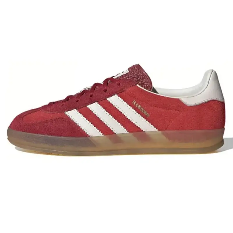 Adidas Originals Gazelle Indoor — Landing red and white raw rubber IE1051 colorway — Kakobuy Spreadsheet photo