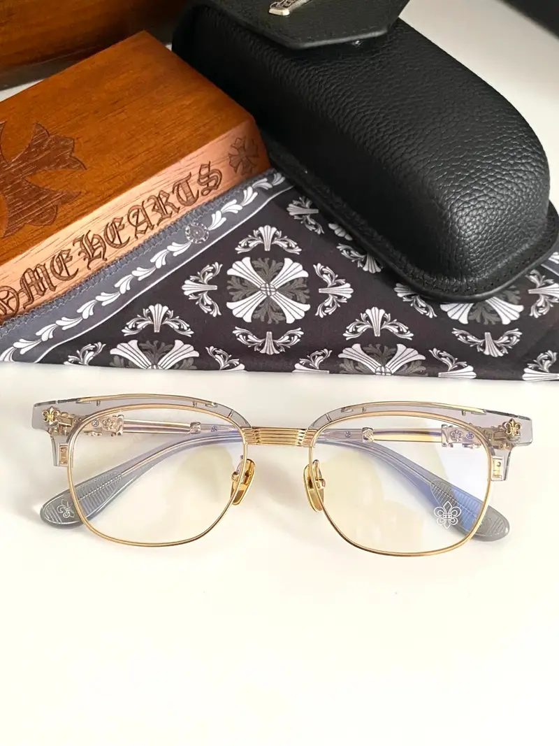 Chrome Hearts Sunglasses — transparent gold colorway — USFans Spreadsheet photo
