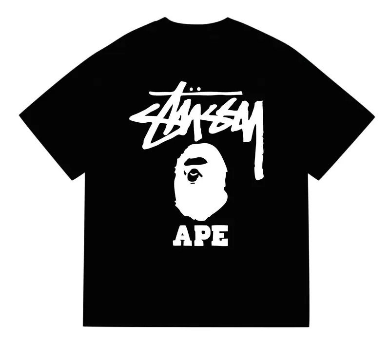 Bape x Stussy Tee — 202 black and white colorway — USFans Spreadsheet photo