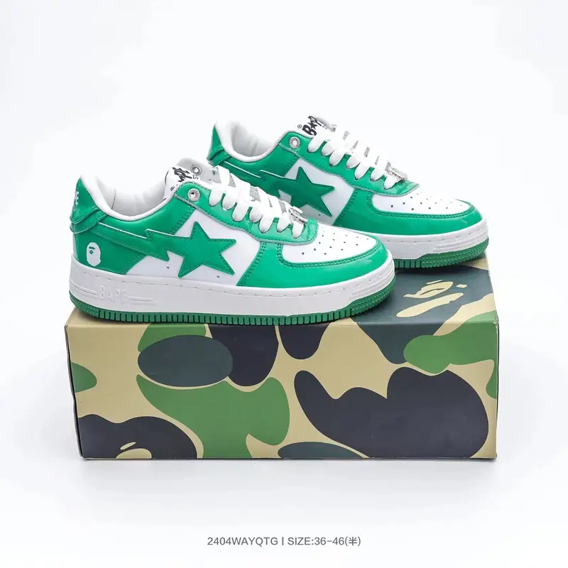 Bapesta Sneakers — White green colorway — Kakobuy Spreadsheet photo