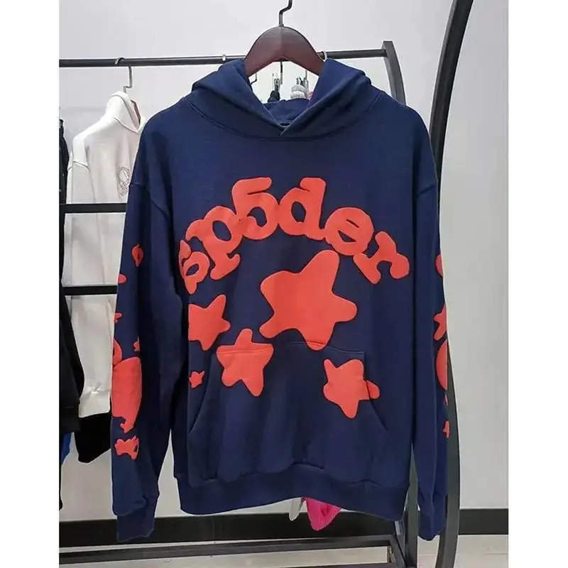 Sp5der Blue Hoodie — navy blue star colorway — USFans Spreadsheet photo