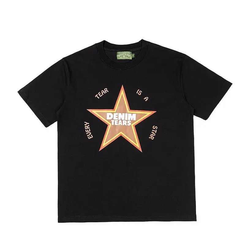 Denim Tears x Offset T-Shirt — Black pentagram colorway — USFans Spreadsheet photo