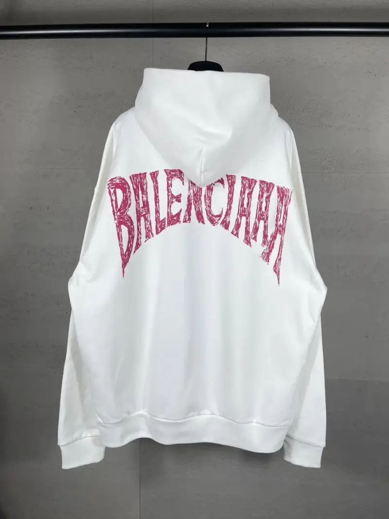 Balenciaga Glittered Logo Hoodie — white colorway — USFans Spreadsheet photo