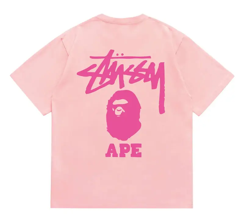 Bape x Stussy Tee — 202 pink rose red colorway — USFans Spreadsheet photo