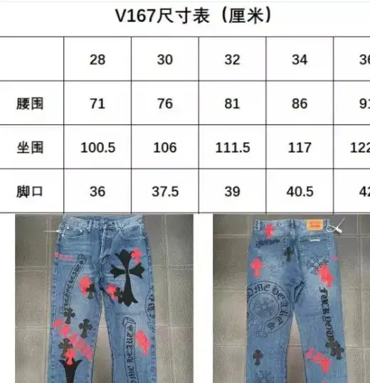 Chrome Hearts Jeans — v167 colorway — USFans Spreadsheet photo