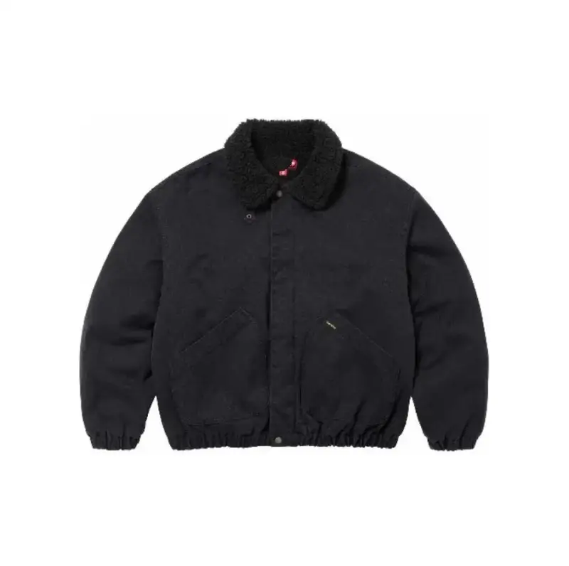 Supreme Denim Sherpa Jacket — Washed black colorway — Kakobuy Spreadsheet photo