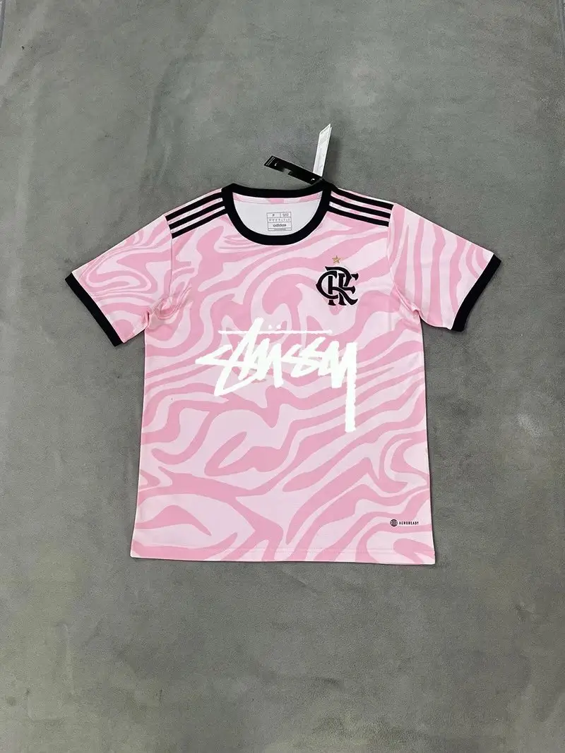 Stussy Jerseys — Flamenco Pink with White Letters colorway — USFans Spreadsheet photo