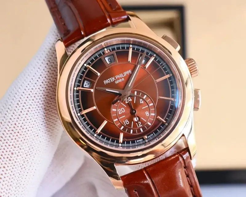 Patek Philippe Geneve Classic Watch With Leather Band — Rose Gold Shell-Brown Plate Brown Belt colorway — USFans Spreadsheet photo