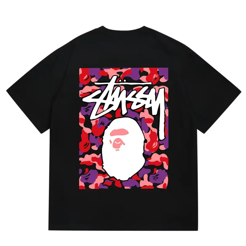 Bape x Stussy Tee — 203 black and white colorway — USFans Spreadsheet photo