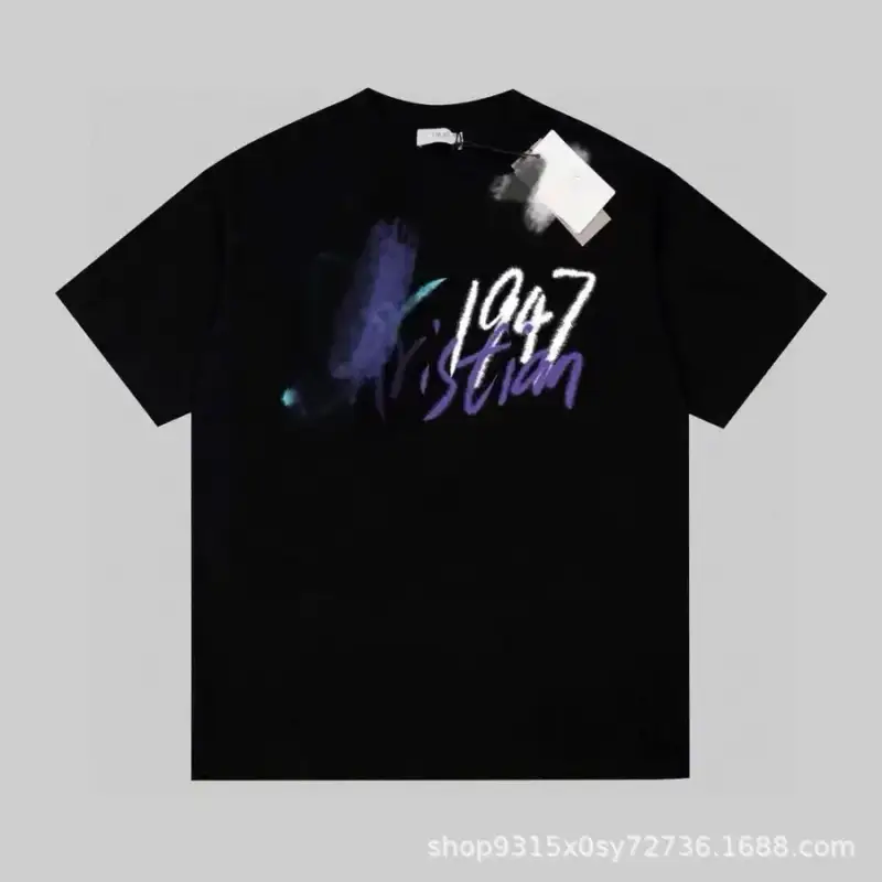 Christian Dior Atelier T-Shirt — black blue purple white colorway — USFans Spreadsheet photo