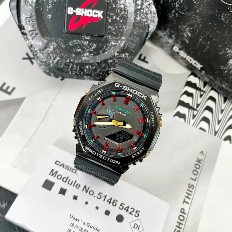 G-Shock Casio Watch With Rubber Band — Black Shell  Black Disk Black Tape colorway — USFans Spreadsheet photo