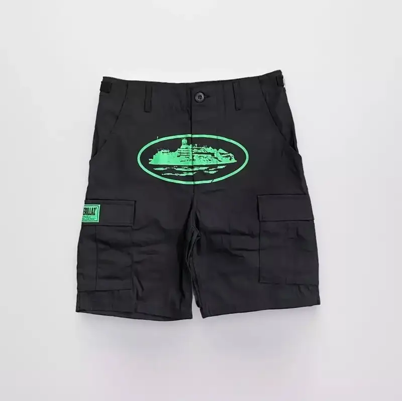 Corteiz Classic Cargo Triple Black Logo Shorts — Guerrilla Black colorway — USFans Spreadsheet photo