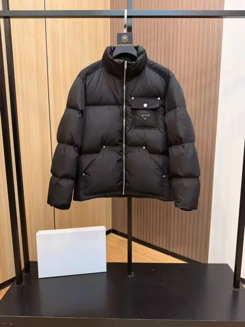 Prada Cropped Triangle-Logo Padded Jacket — Black colorway — USFans Spreadsheet photo
