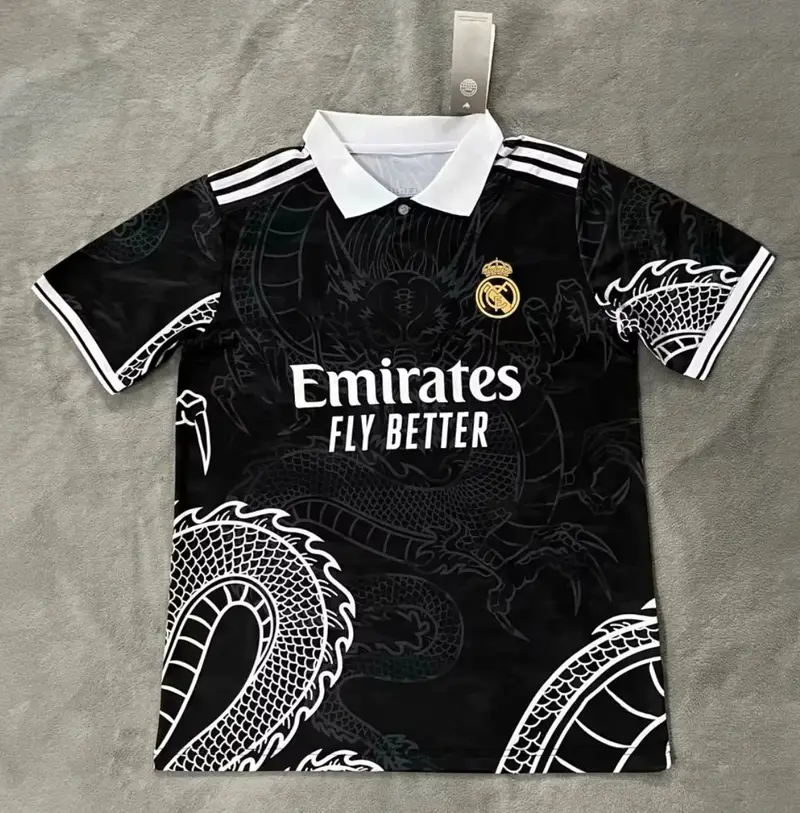Real Madrid 2024 Player Jersey — 2324 Real Madrid Dragon Black colorway — Kakobuy Spreadsheet photo