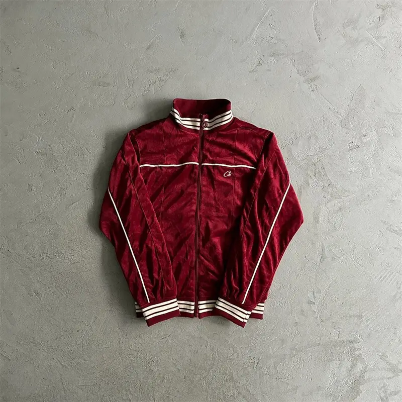 Corteiz Tracksuit Top — Red velvet top colorway — USFans Spreadsheet photo