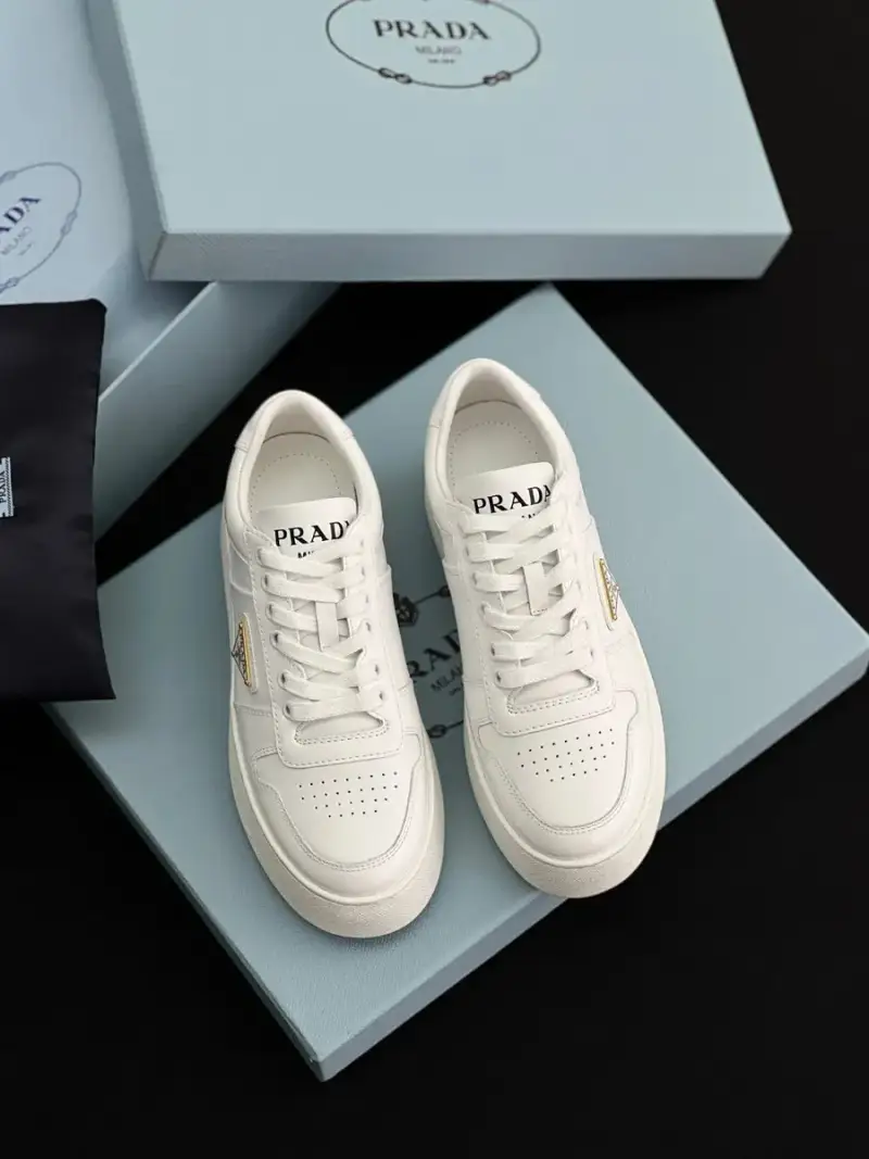 Prada Downtown Leather Shoes — white colorway — Kakobuy Spreadsheet photo