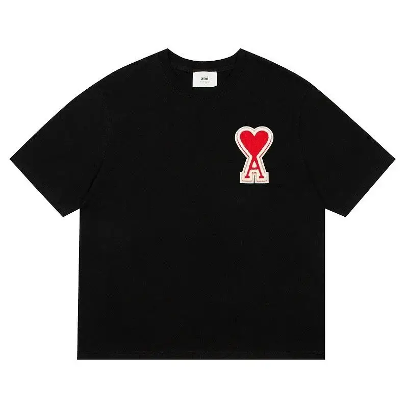 Ami Paris T-Shirts With Big Logo — Black Red Heart colorway — USFans Spreadsheet photo