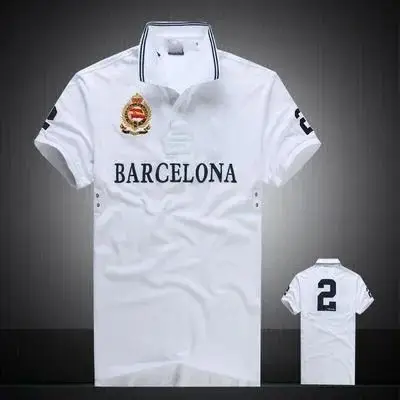 Polo Shirts (15+ styles) — Barcelona White colorway — USFans Spreadsheet photo