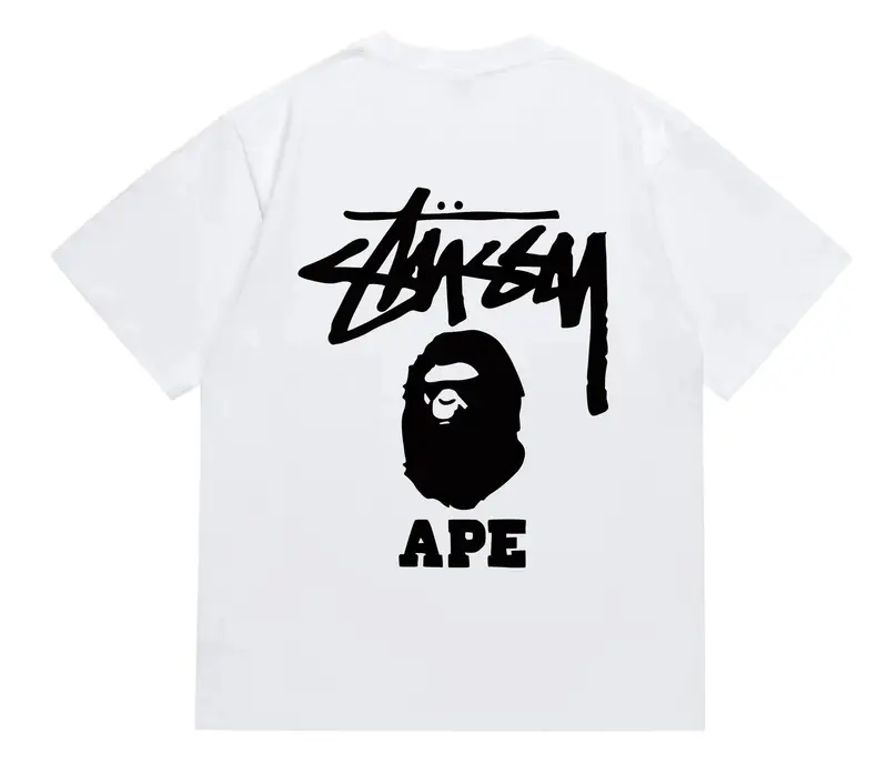Bape x Stussy Tee — 202 white and black colorway — USFans Spreadsheet photo