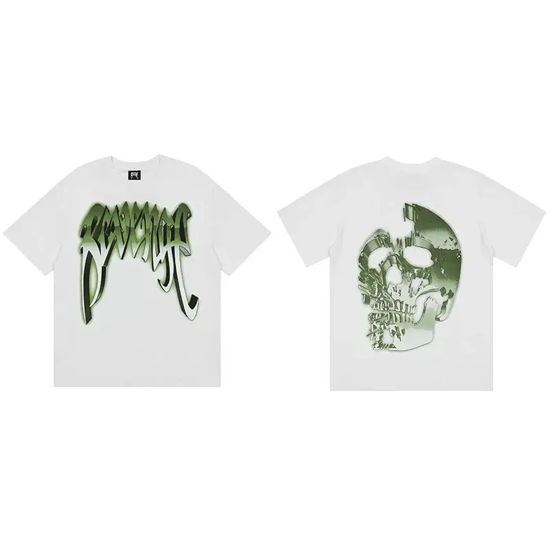 Revenge T-Shirts — Light green white green metal skull colorway — Kakobuy Spreadsheet photo