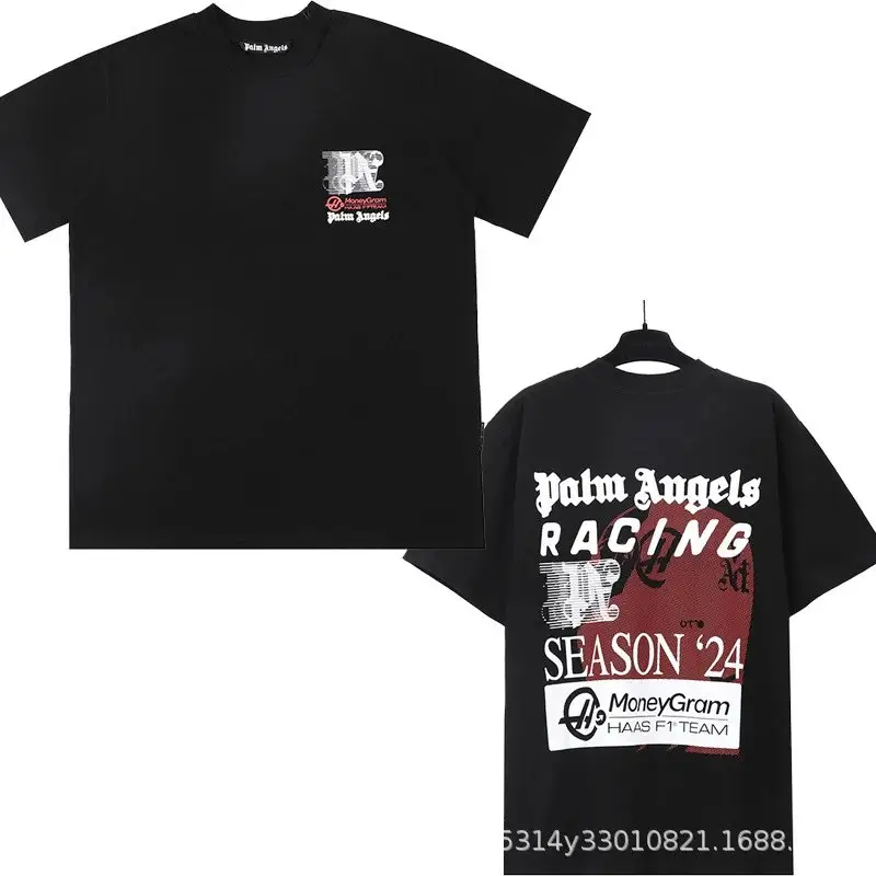 Palm Angels Monogram NY Spray Tee — 2285 black colorway — USFans Spreadsheet photo