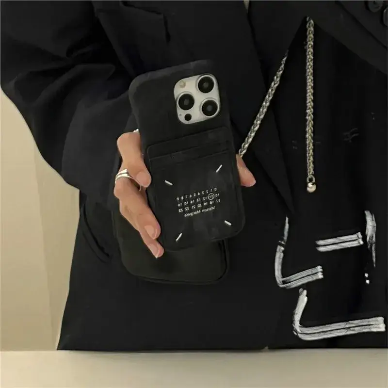Maison Margiela Phone Case — Calendar Hand-Stitched Thread Card Holder-Black colorway — USFans Spreadsheet photo