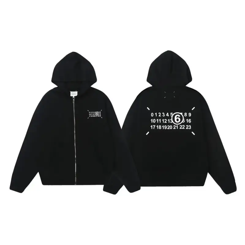 Maison Margiela Hoodies — M01 Zipper Black colorway — USFans Spreadsheet photo
