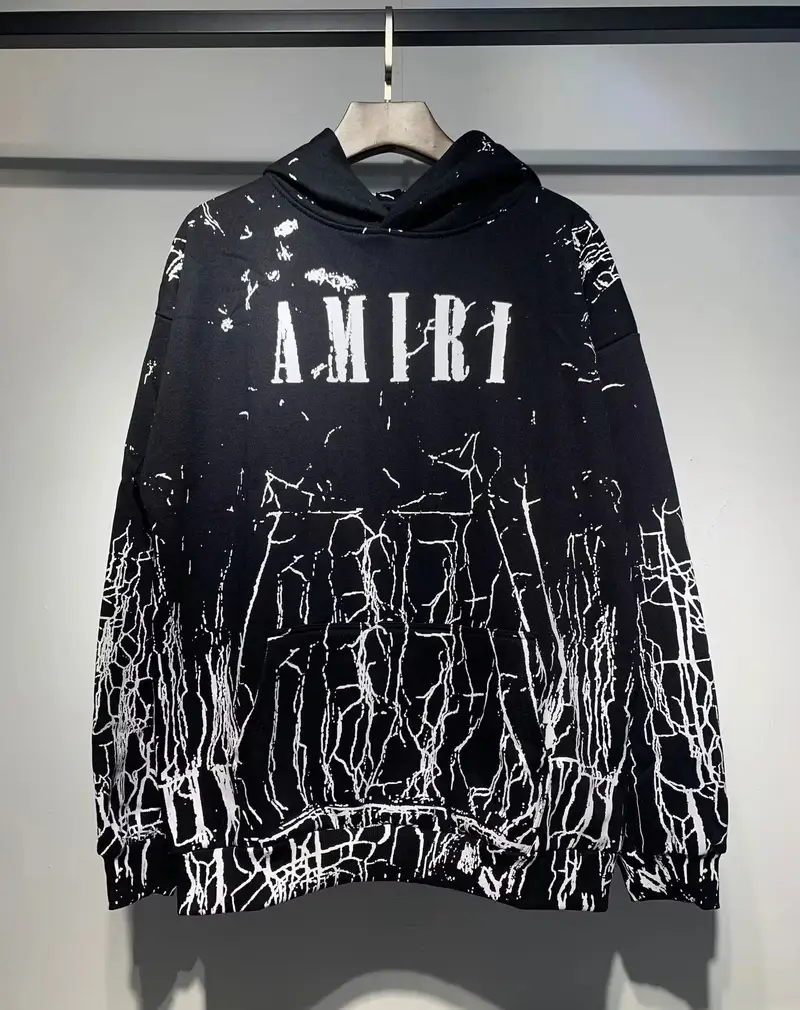 Amiri Paint Splatter Hoodie — 888 black colorway — USFans Spreadsheet photo