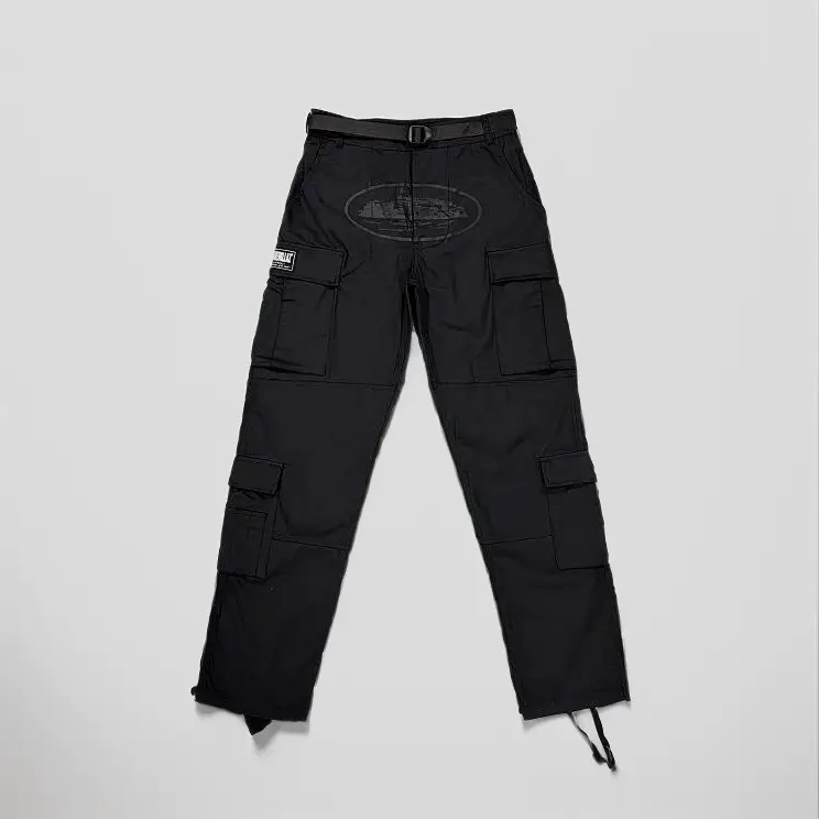 Corteiz Classic Cargo 5 Stars Black White Logo Pants — Diablo Tooling colorway — USFans Spreadsheet photo