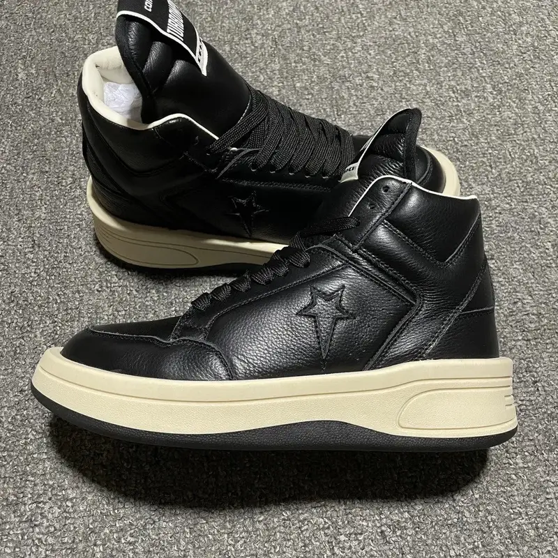 Rick Owens Leather High Shoes — RO Grand Converse Black colorway — Kakobuy Spreadsheet photo