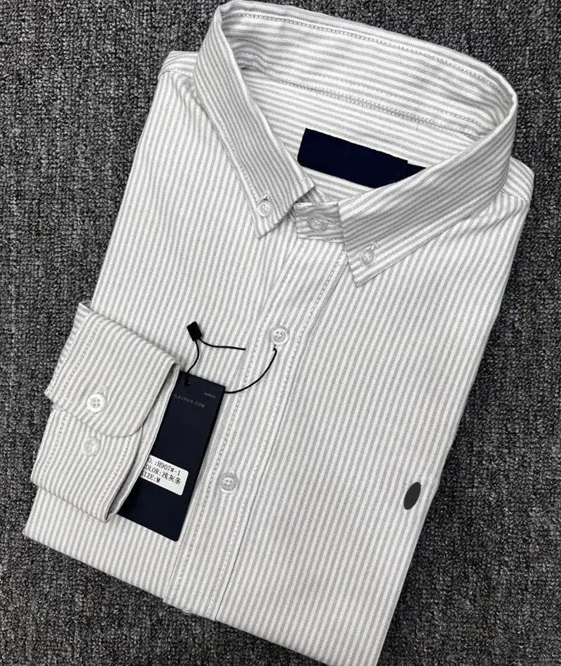 Ralph Lauren Shirts — H907 light gray striped with blue pony colorway — USFans Spreadsheet photo
