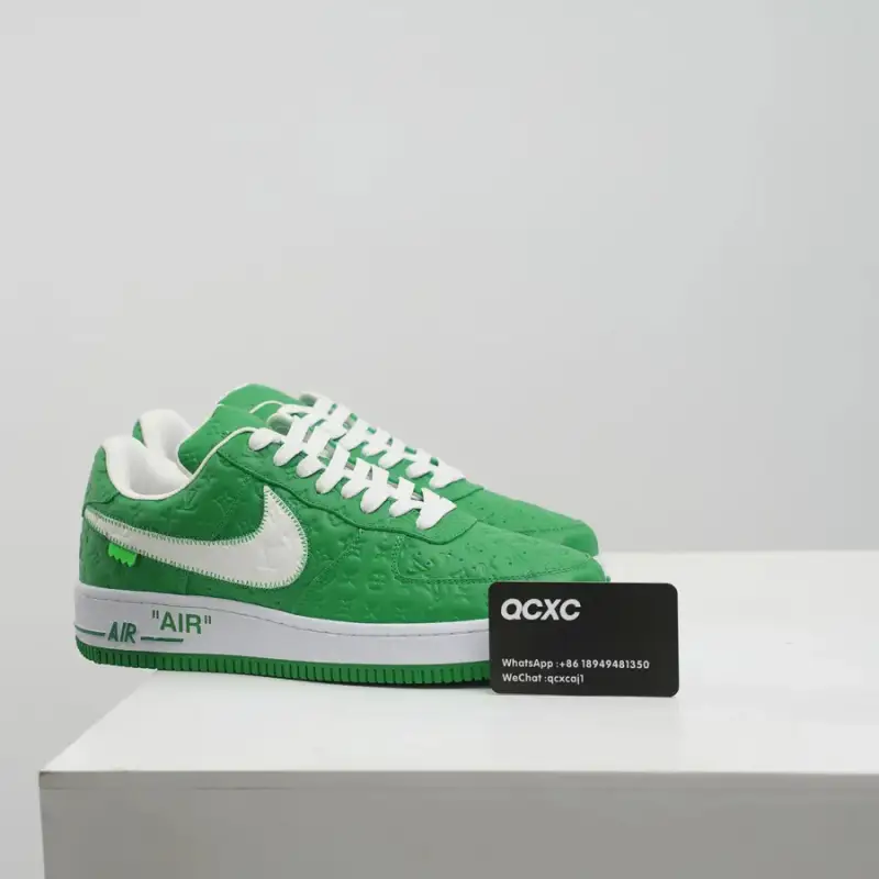 LV Air Force 1 — White green colorway — USFans Spreadsheet photo