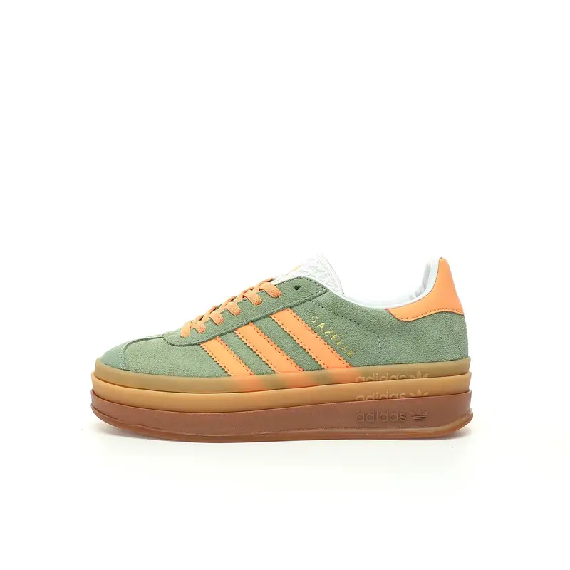Adidas Originals Gazelle Bold — light green Orange Raw Rubber Base IH749 colorway — Kakobuy Spreadsheet photo