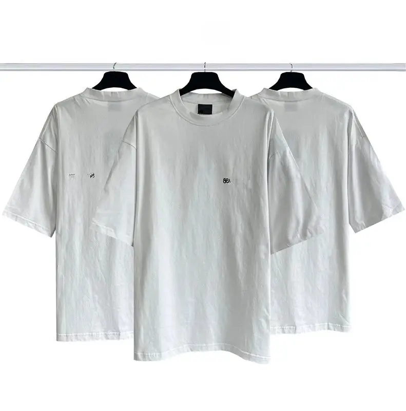 Balenciaga Tees — Blur gradient small logo print short sleeve white colorway — USFans Spreadsheet photo
