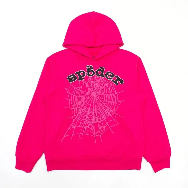Sp5der Blue Hoodie — rose red and black colorway — USFans Spreadsheet photo