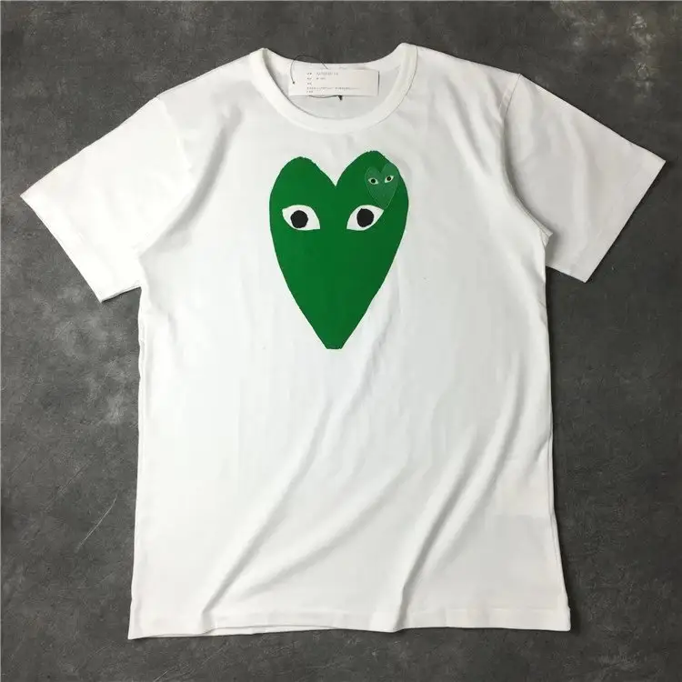 CDG T-Shirts — White Big Green Heart colorway — USFans Spreadsheet photo