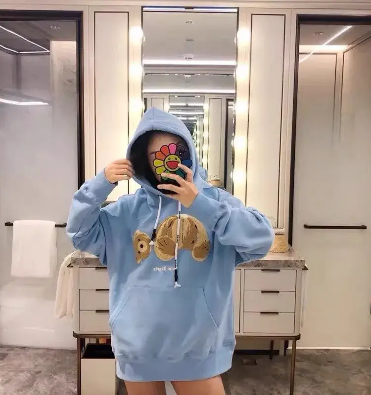Palm Angels Hoodie — light blue brown correct terry colorway — USFans Spreadsheet photo