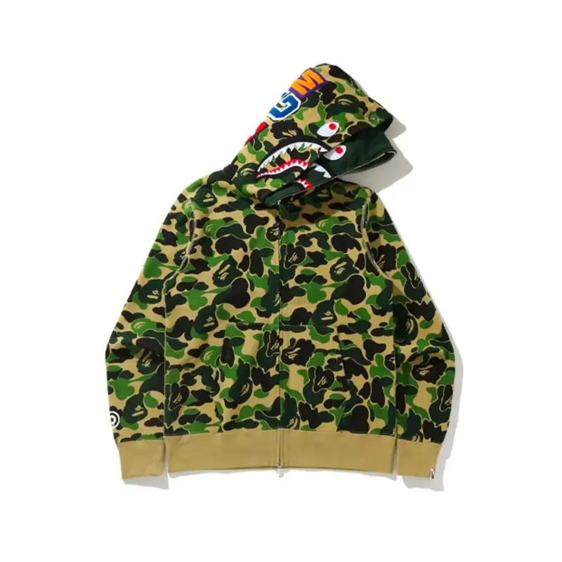 Bape Shark Hoodie — S833 Double Cap Green colorway — USFans Spreadsheet photo