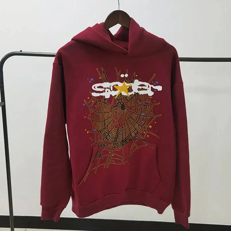 Sp5der Blue Hoodie — claret colorway — USFans Spreadsheet photo