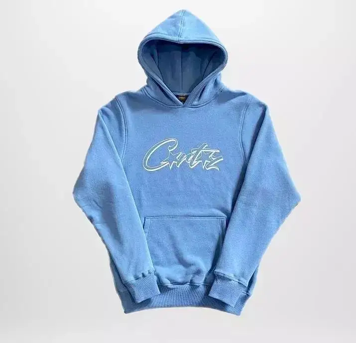 Corteiz Alcatraz Hoodie — Light blue and white label colorway — USFans Spreadsheet photo