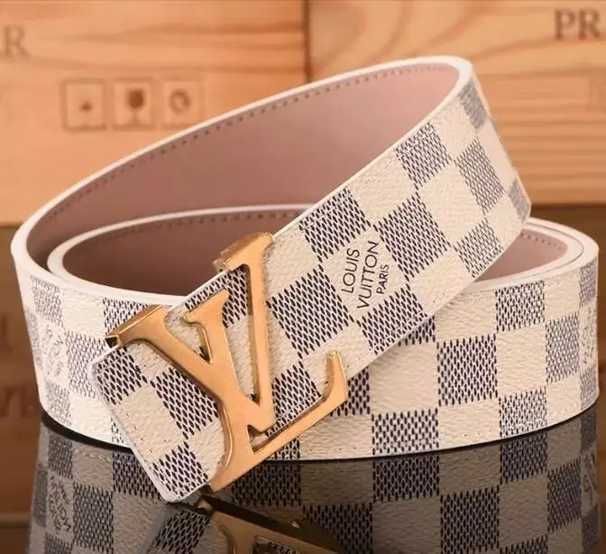Budget LV Belt — L Classic White Grid Gold Buckle colorway — USFans Spreadsheet photo