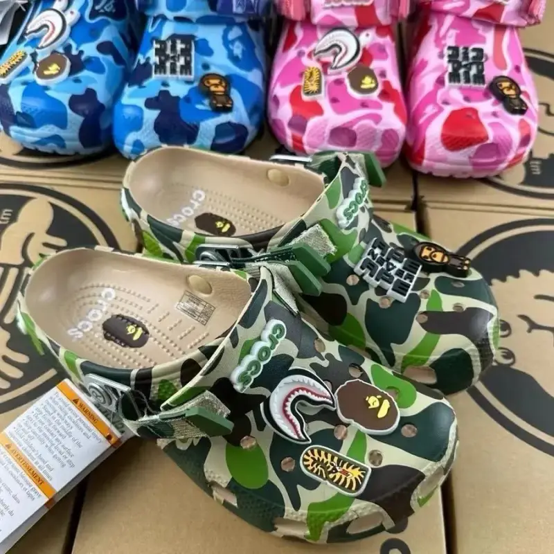 Crocs x Bape Shoes — Army Green colorway — Kakobuy Spreadsheet photo